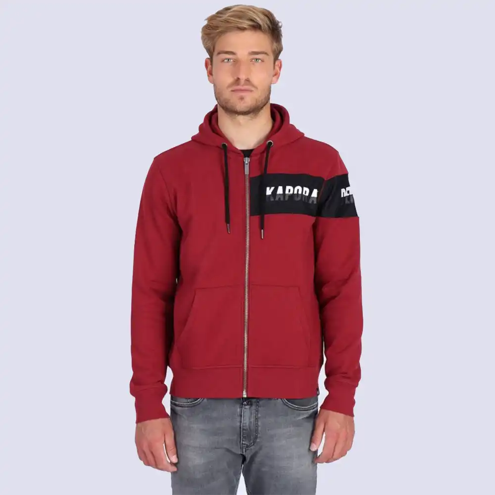 hoodie zippé olive cognac